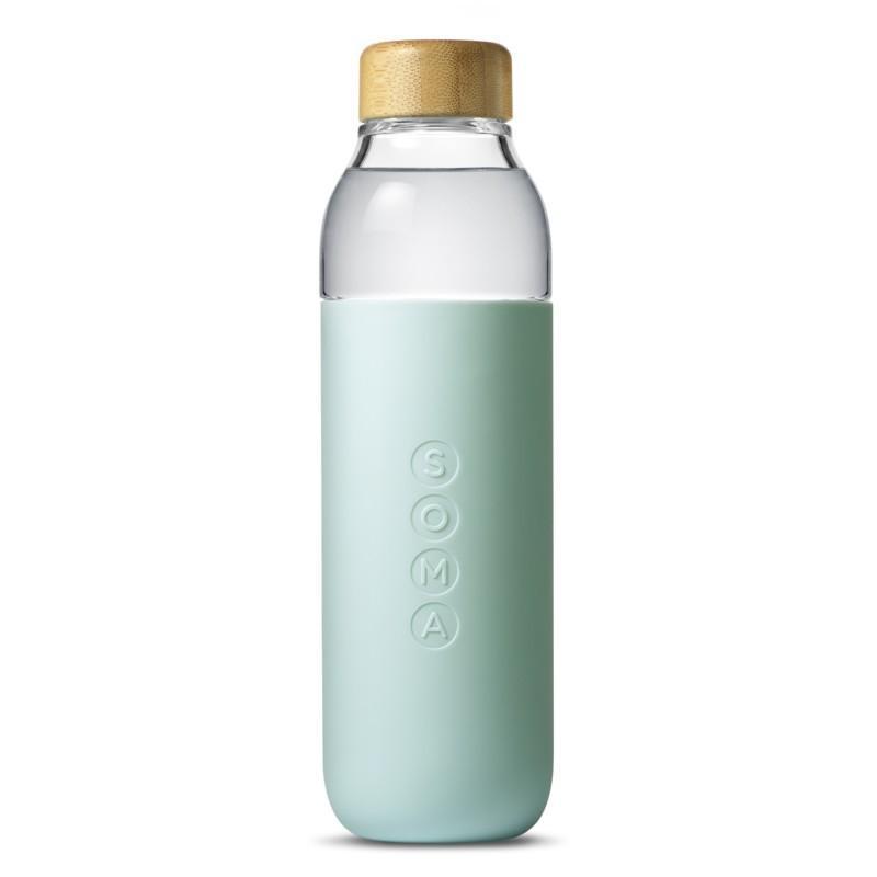 Soma Glass Water Bottle - 17oz (480ml) - Emerald Green
