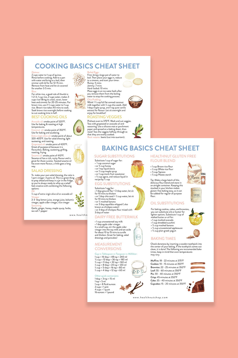 Cooking & Baking Basics Cheat Sheet
